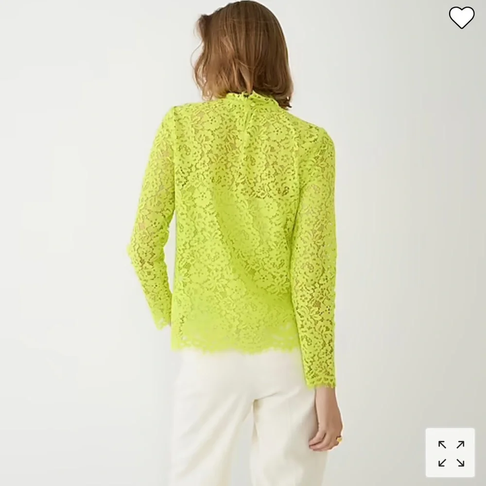 J Crew Mock Neck Lace Top in Citrine NWT Size 6